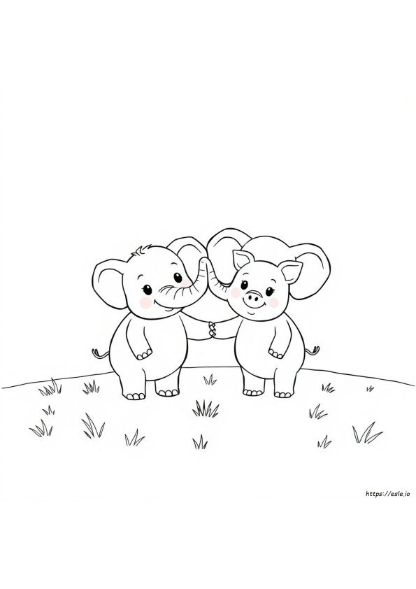 Elephant And Piggie Coloring Pages Pdf