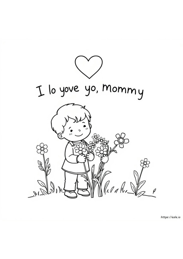 I Love You Mummy Colouring Pages