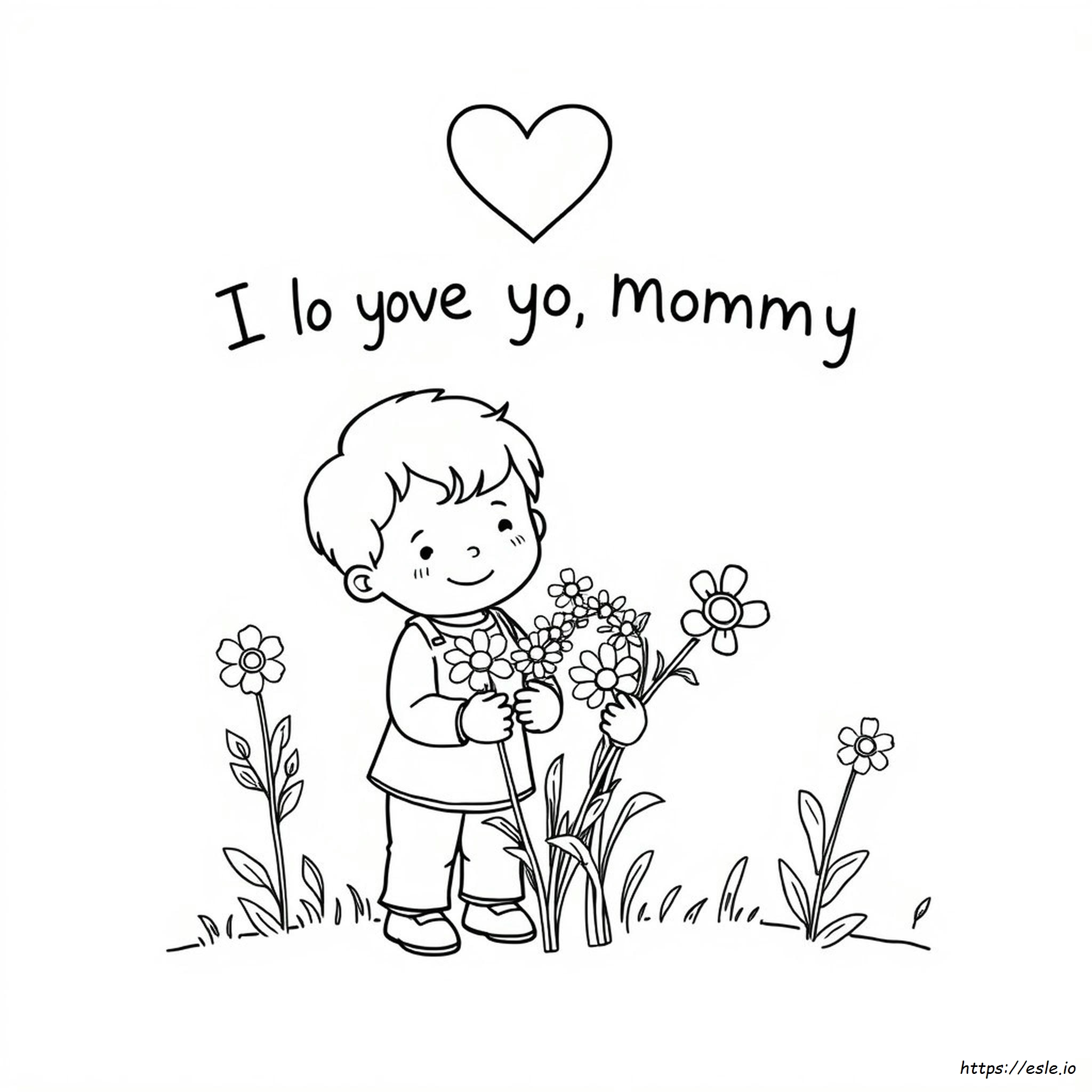 I Love You Mummy Colouring Pages