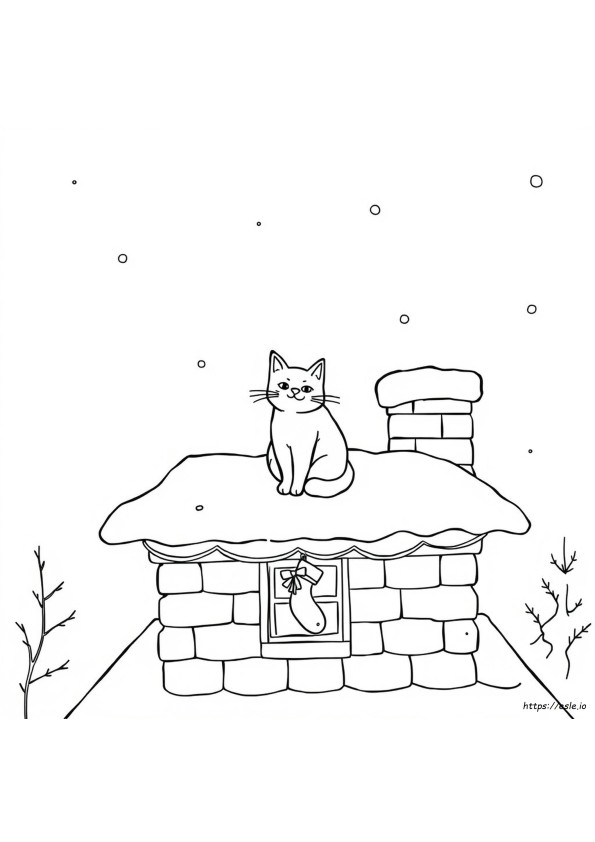 Gatto Di Yule Da Colorare