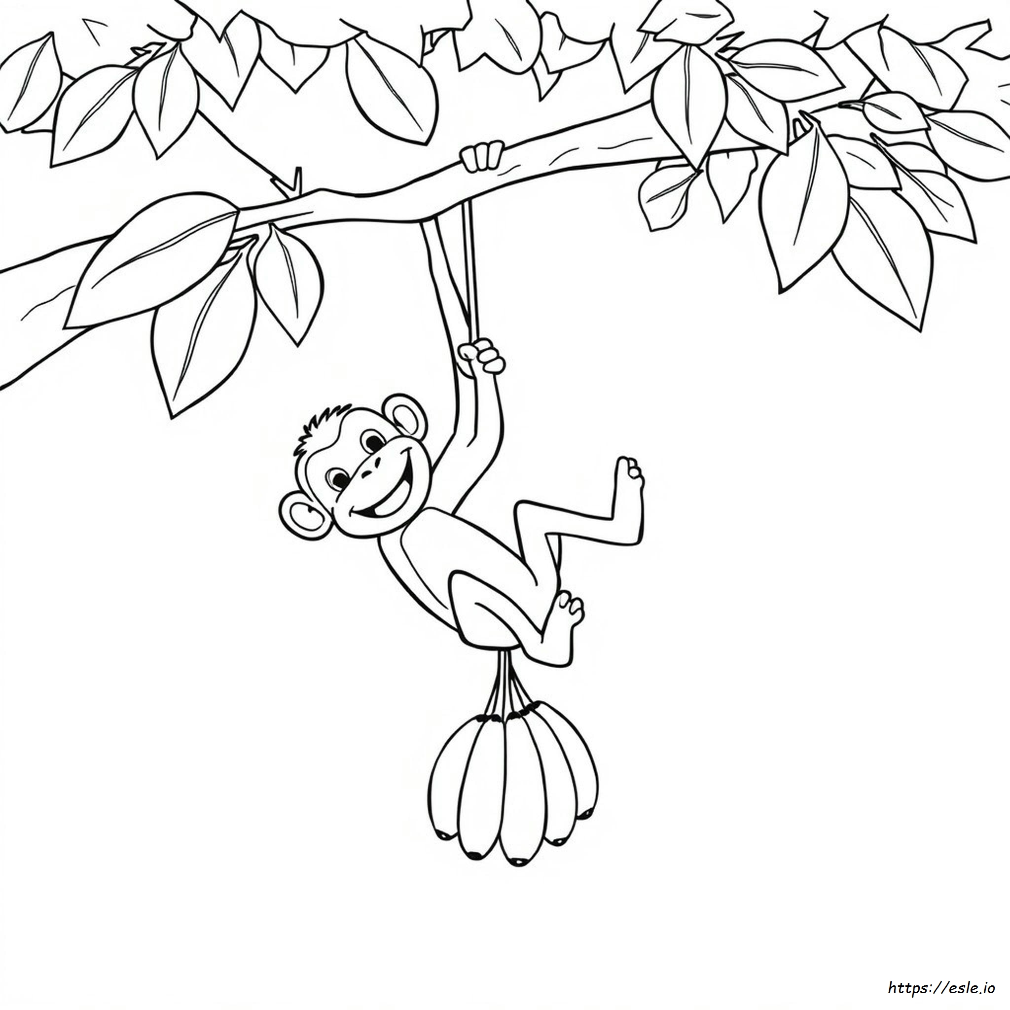 Monkey Clipart Coloring Page