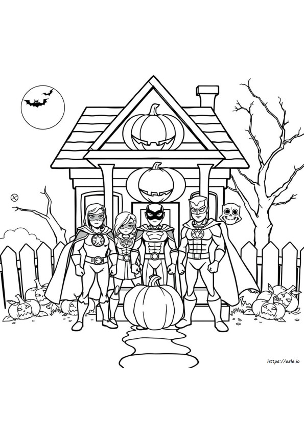 Superhero Halloween Coloring Pages Printable