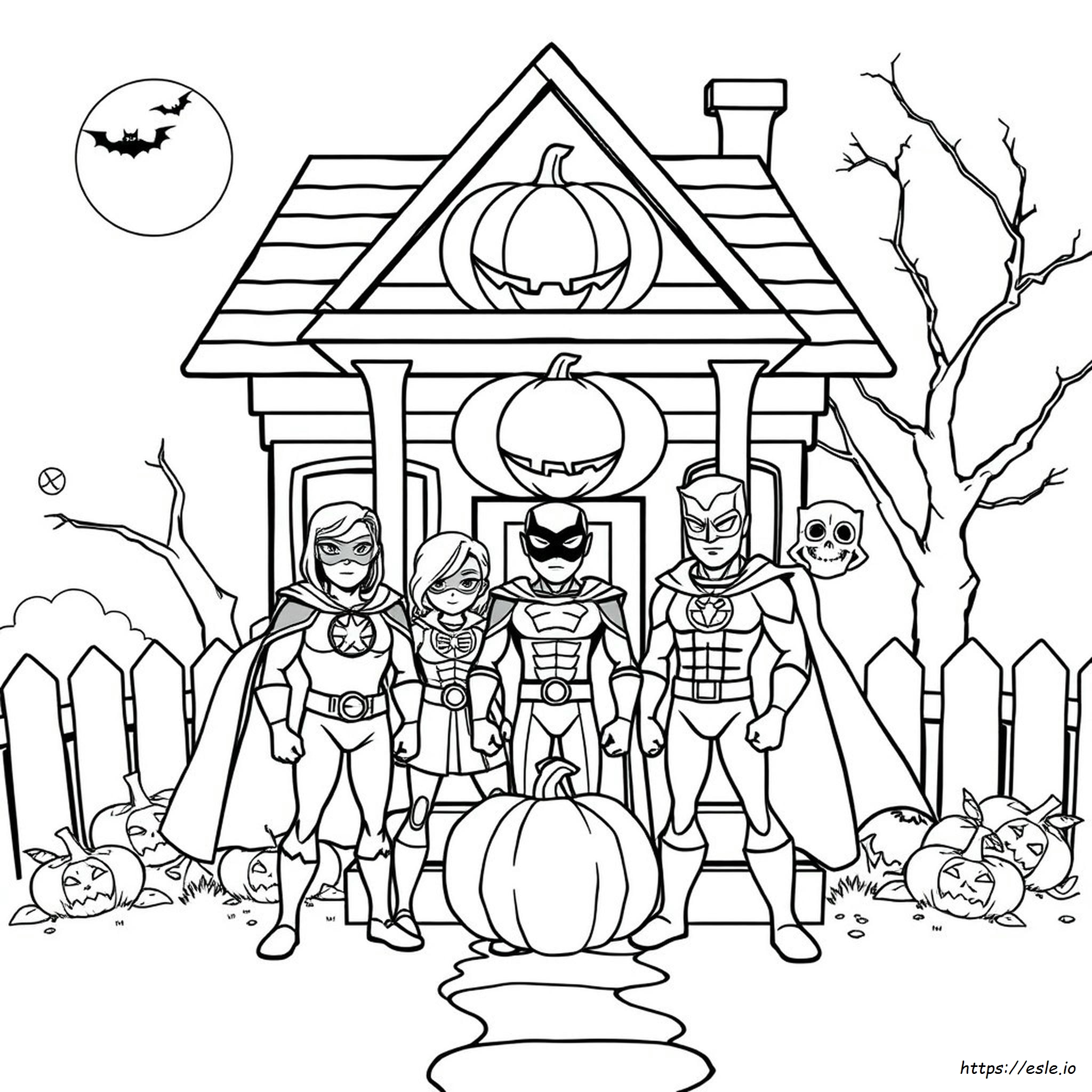 Superhero Halloween Coloring Pages Printable