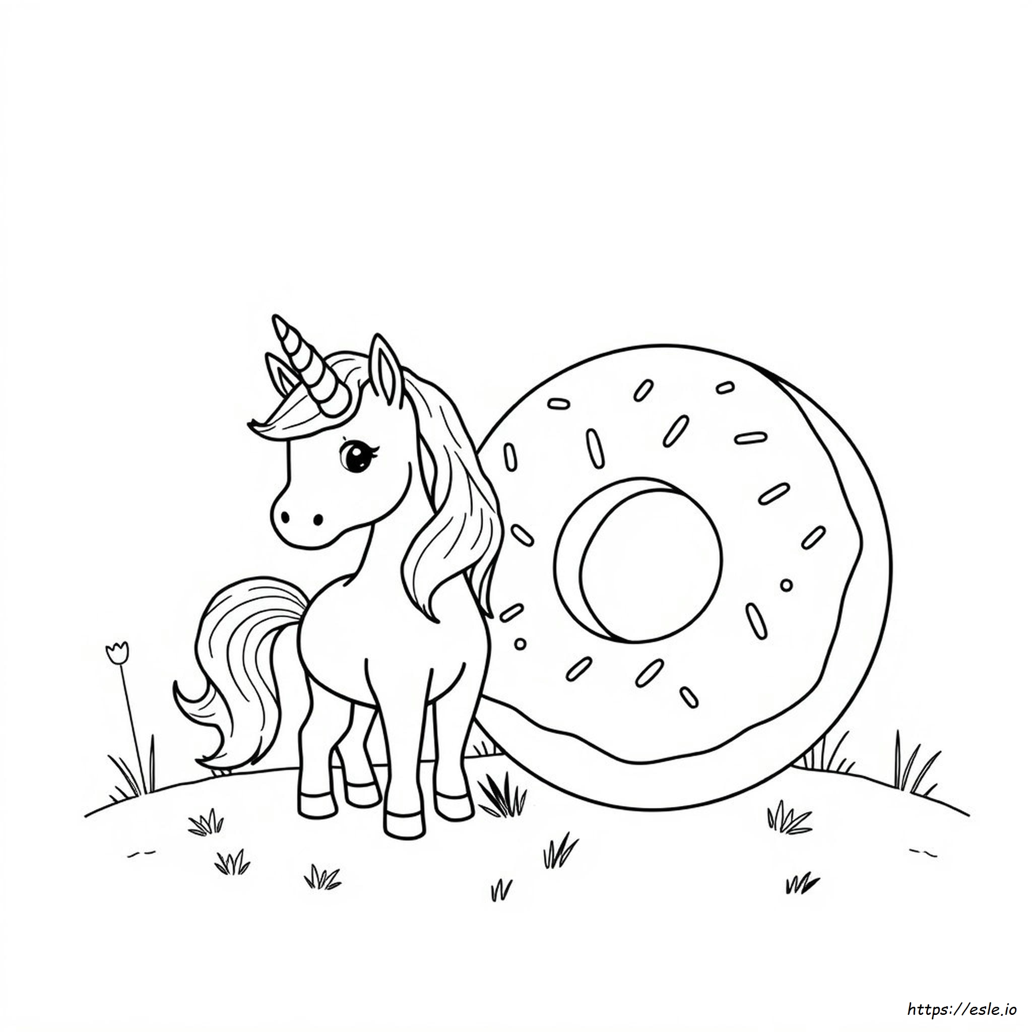Unicorno Ciambella Carino Da Colorare