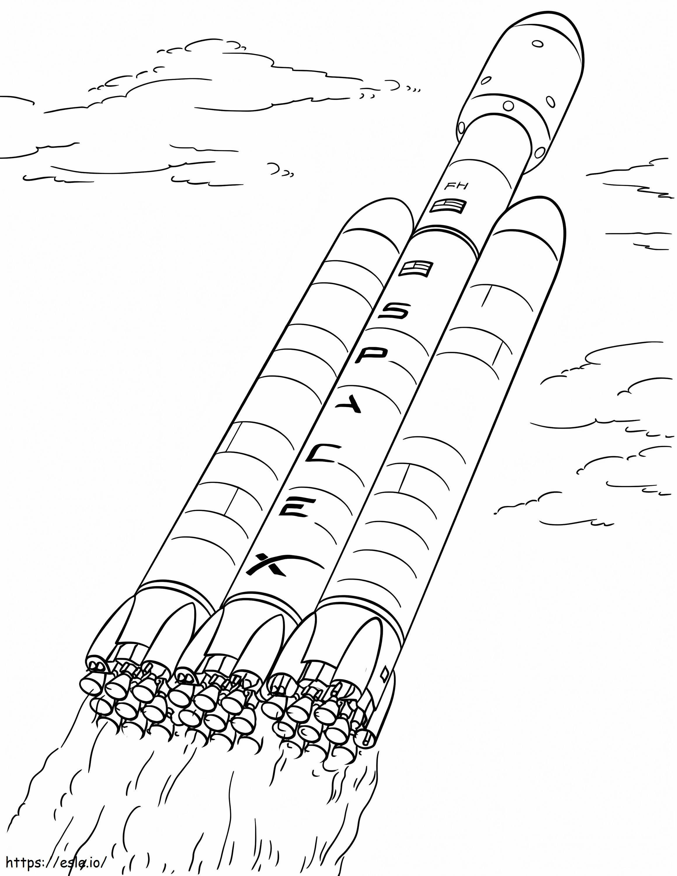 SpaceX Falcon Heavy coloring page