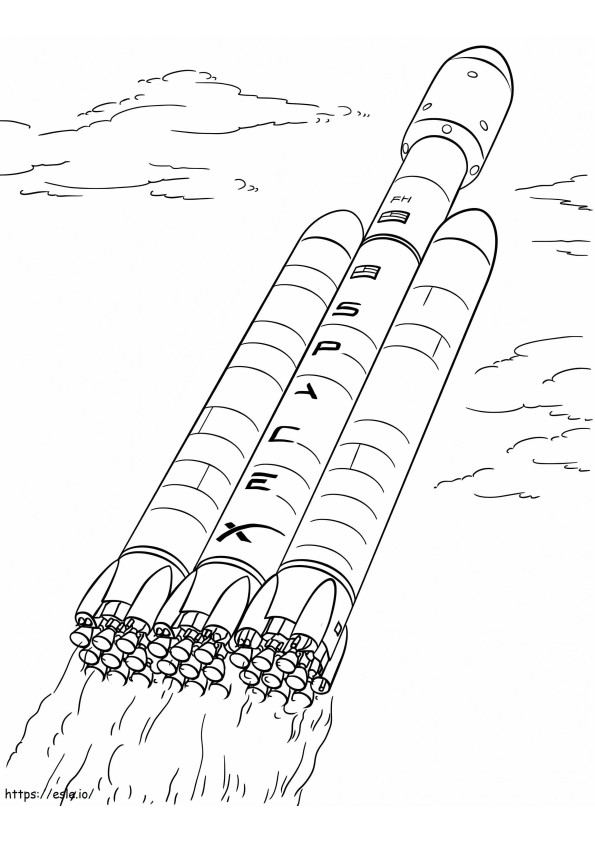 SpaceX Falcon Heavy coloring page
