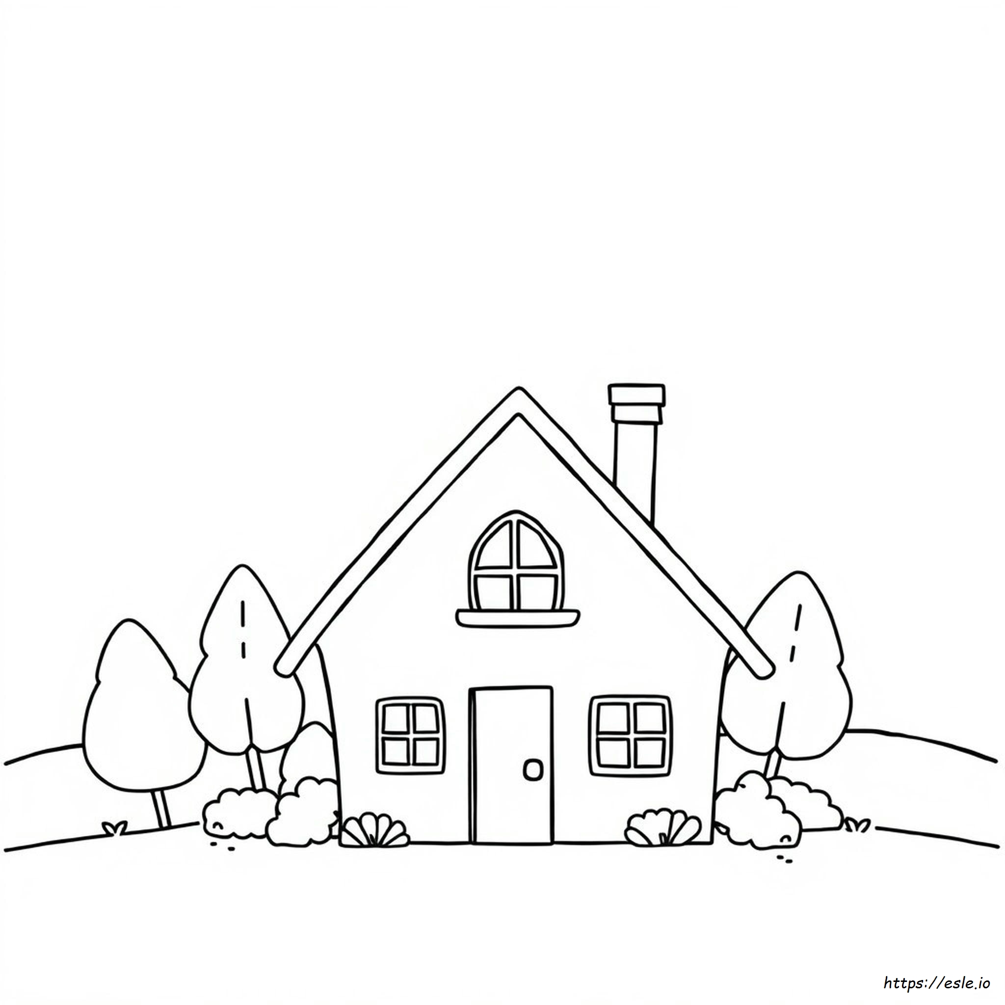House Clipart Coloring