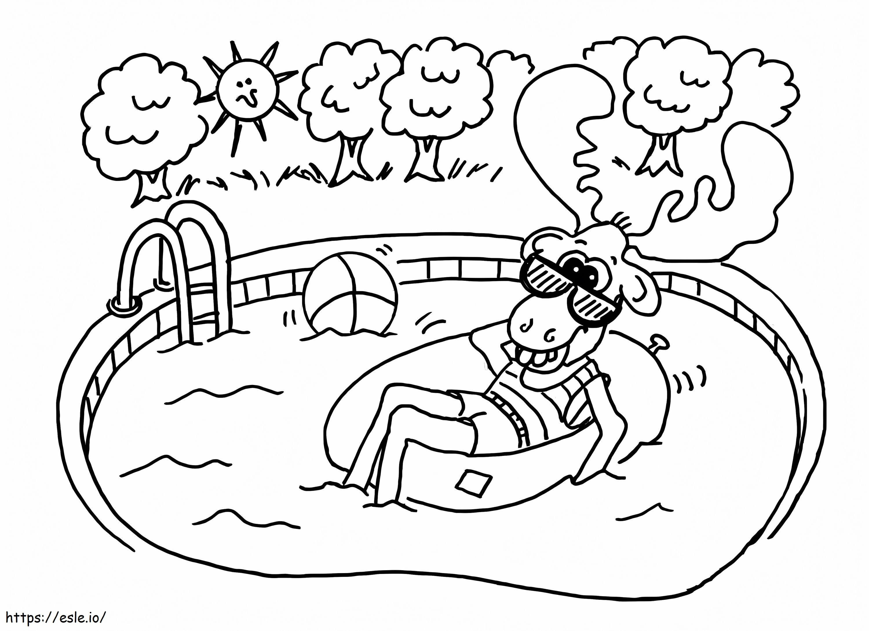 Deer In Pool coloring page