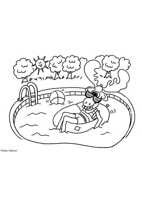 Coloriage Cerf dans la piscine à imprimer dessin