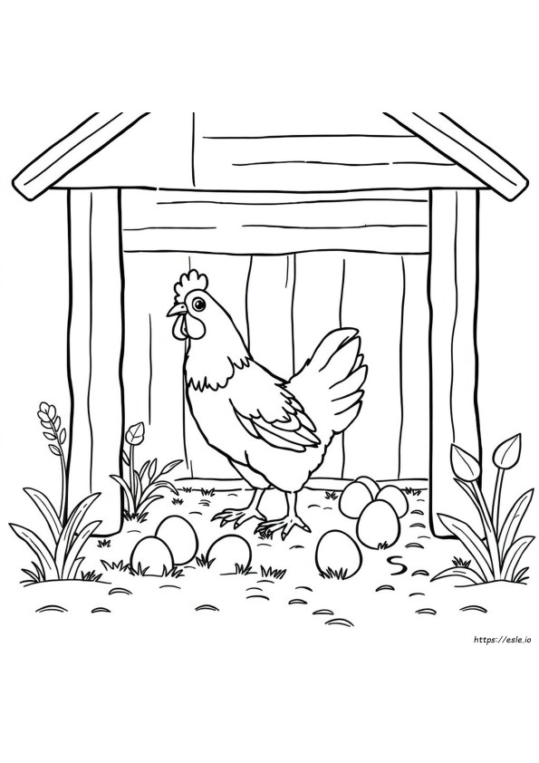 Chicken Coop Coloring Pages