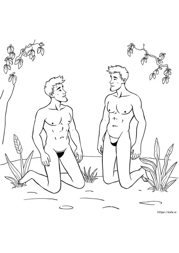 Hombres Desnudos Para Colorear