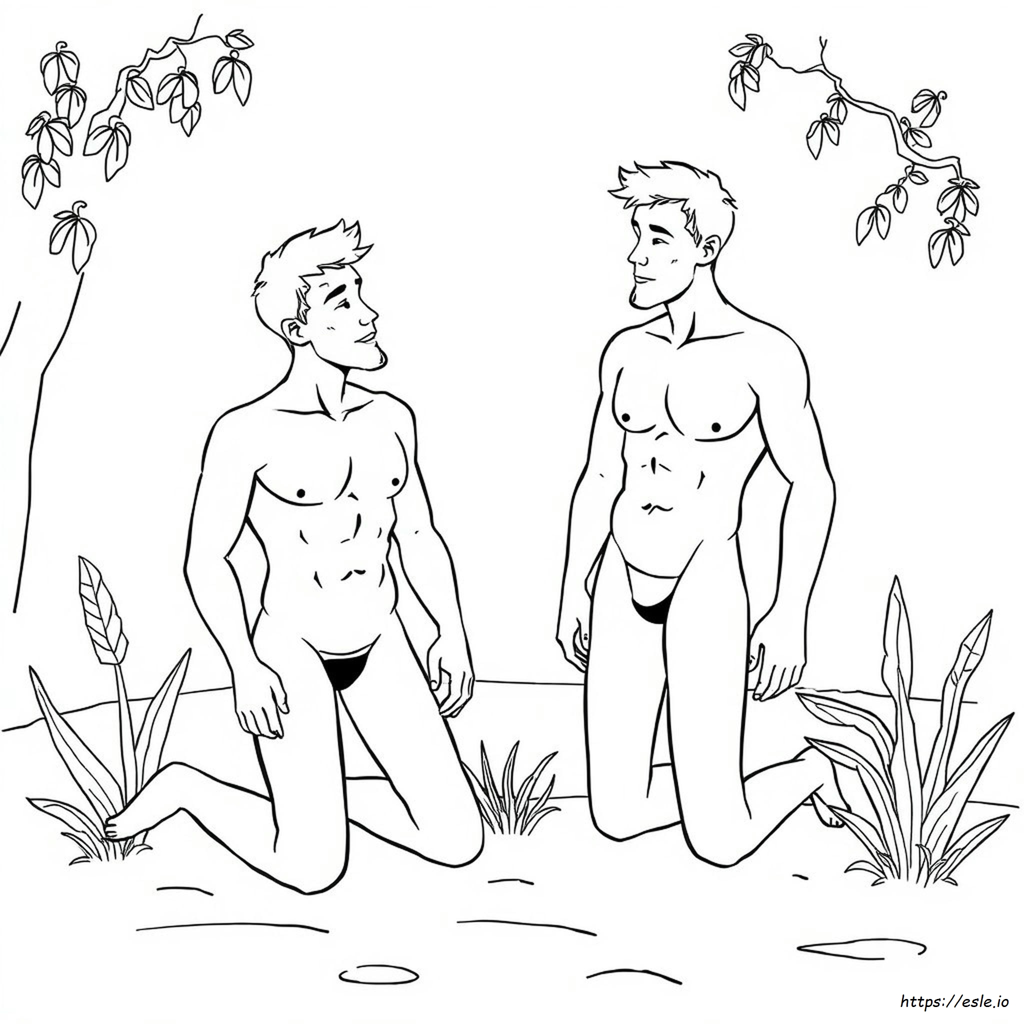 Hombres Desnudos Para Colorear