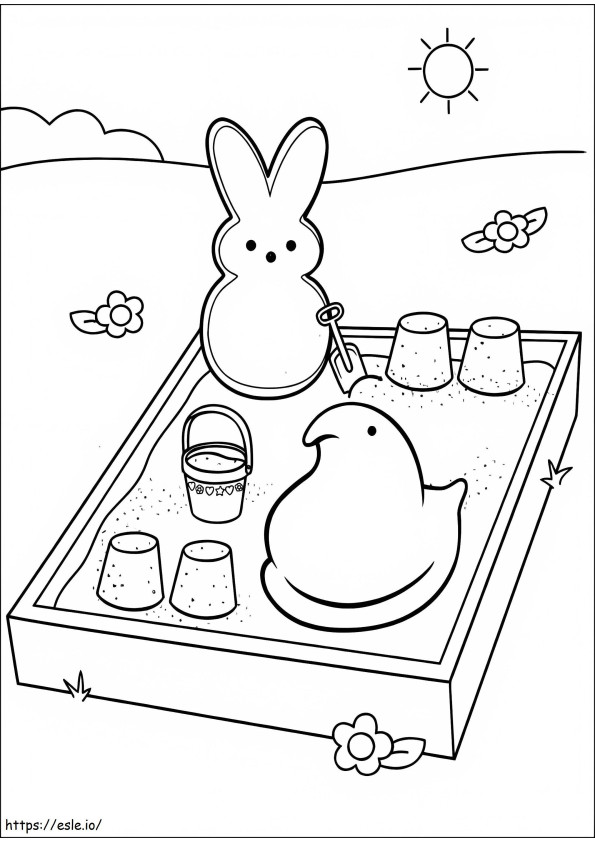 Free Printable Marshmallow Peeps coloring page