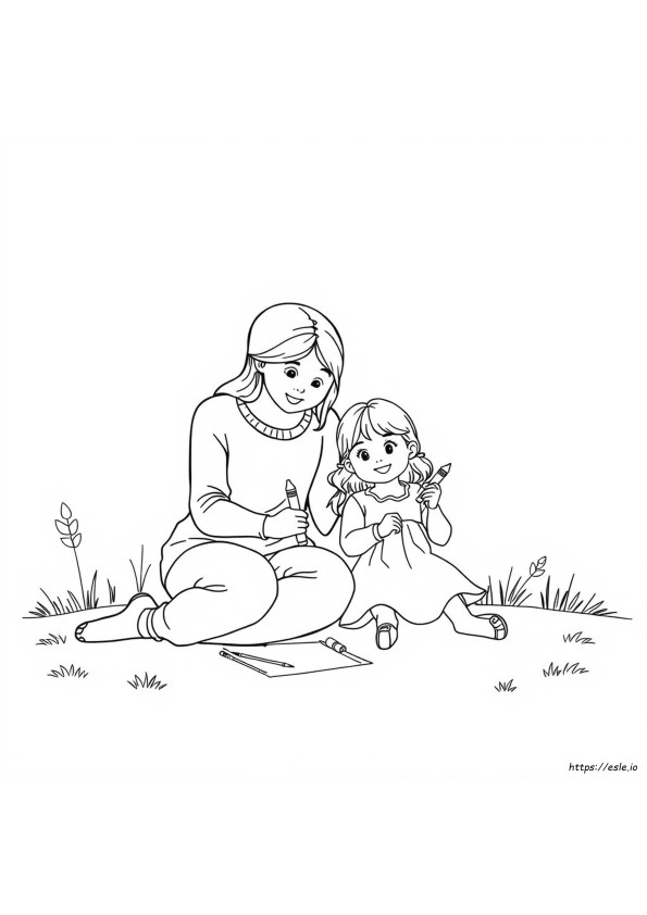 Pagina Da Colorare Mamma E Figlia