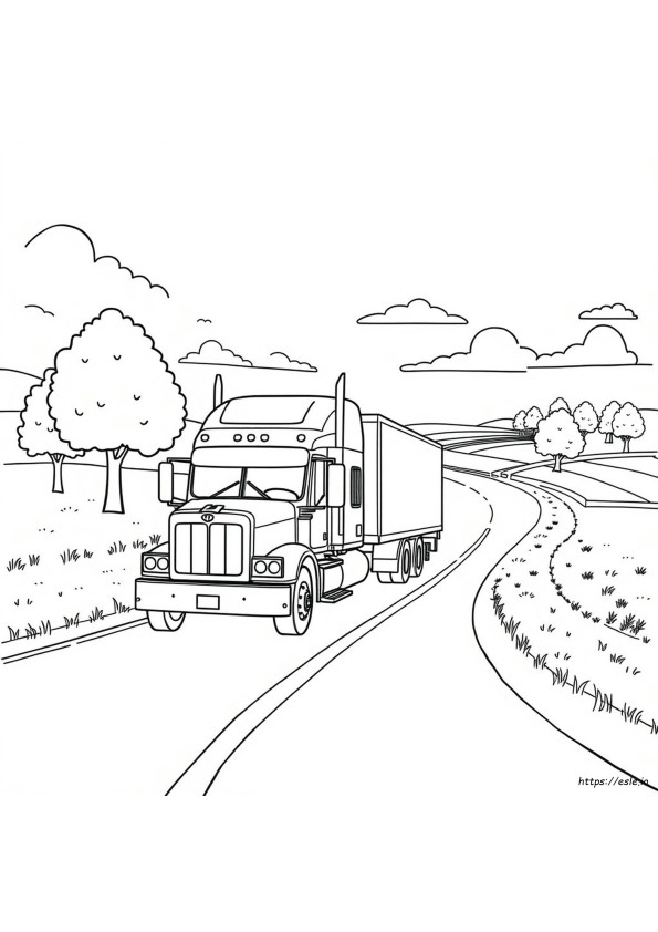 18 Wheeler Coloring Sheet
