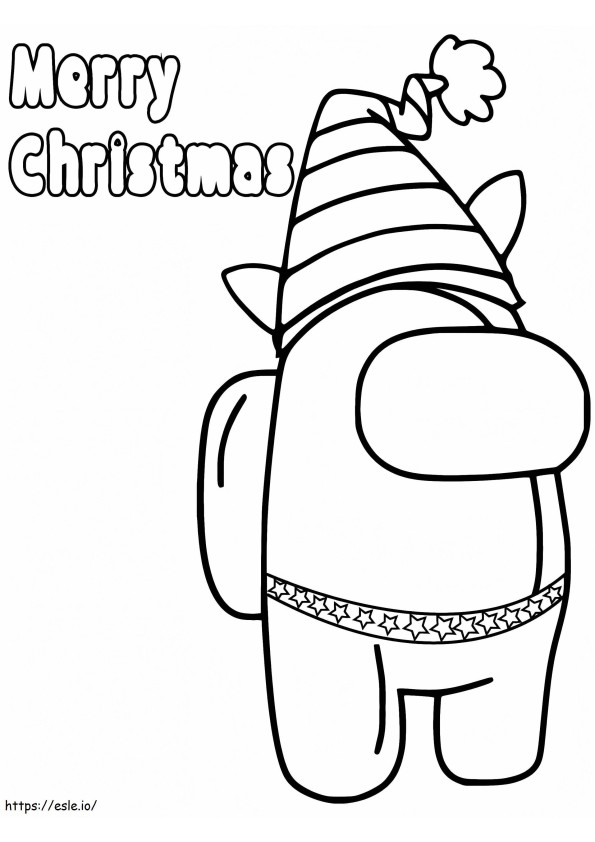Among Us Merry Christmas Coloring Page 13 coloring page