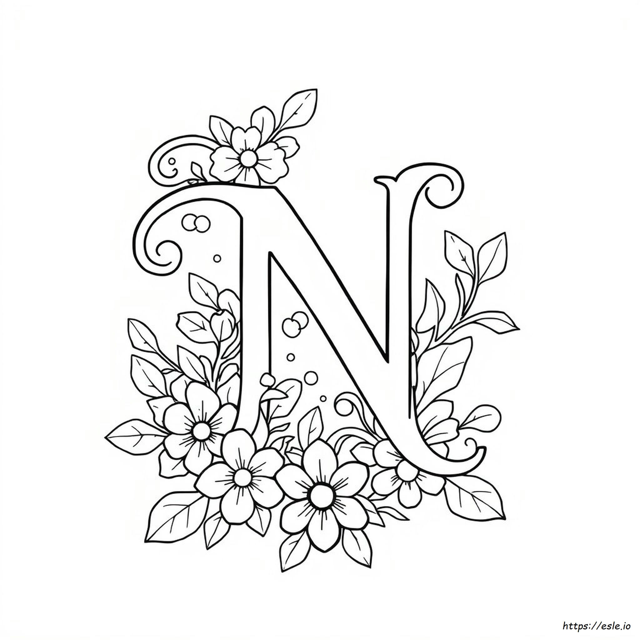 Letra N Para Colorir Para Adultos