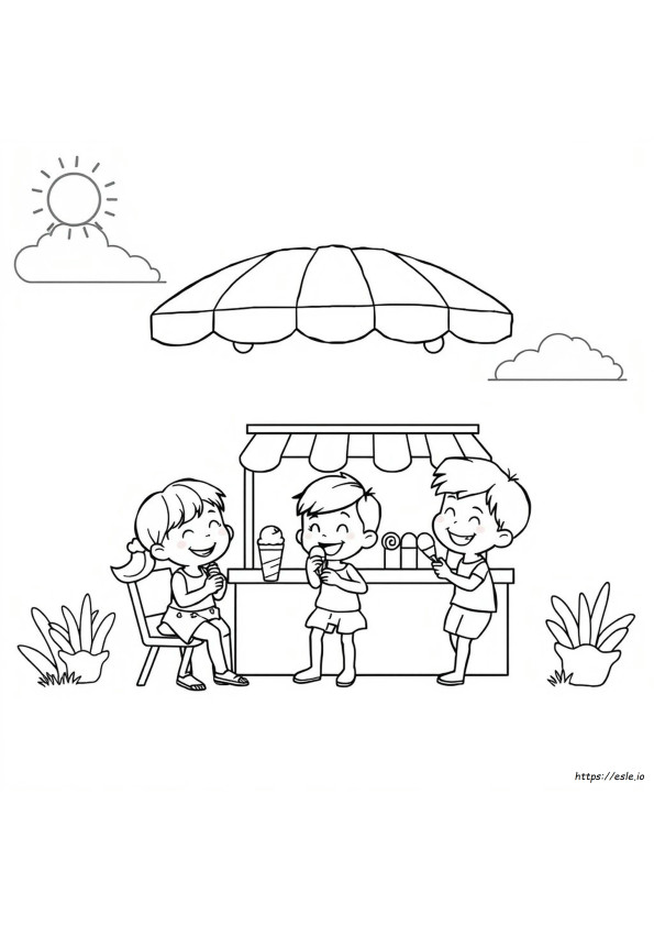 Cartoon Summer Coloring Pages