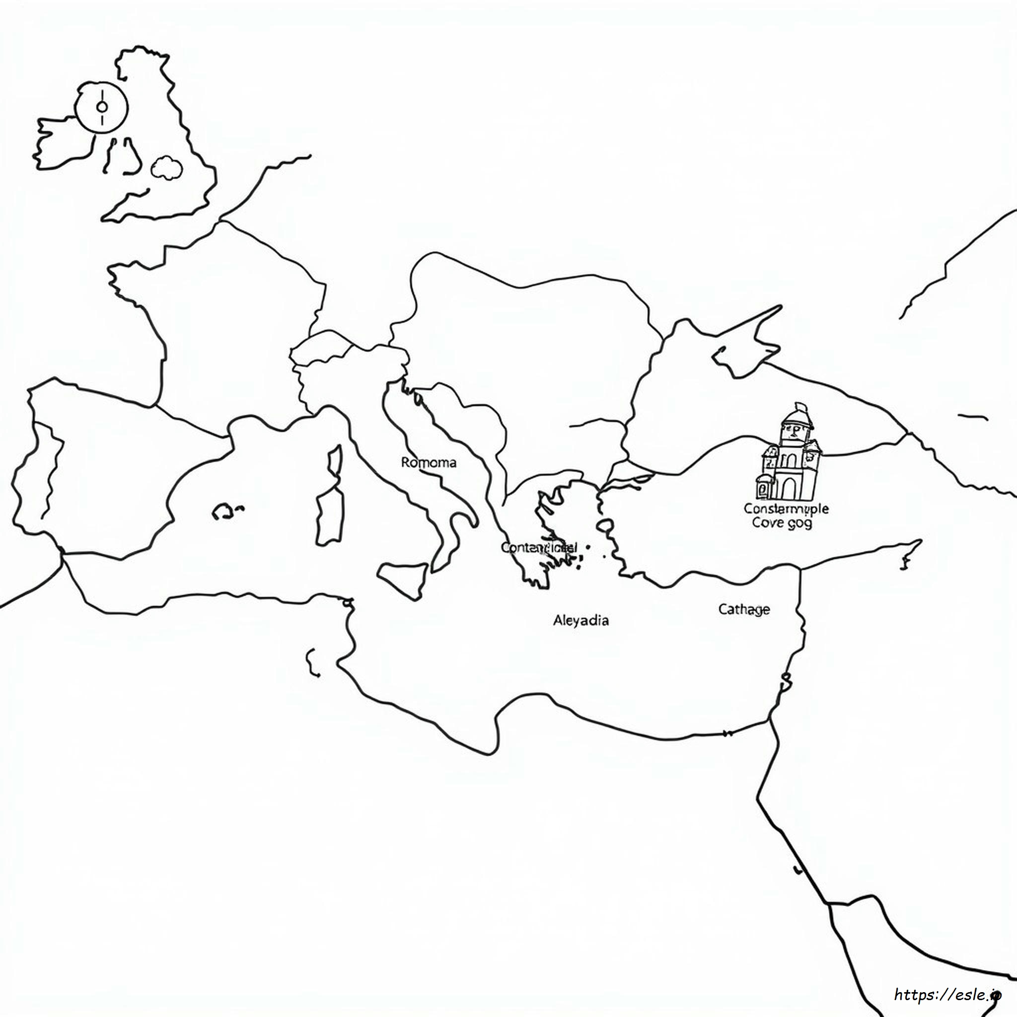 Mapa Del Imperio Romano Para Colorear