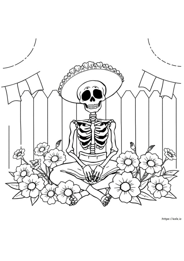 Easy Day Of The Dead Coloring Pages