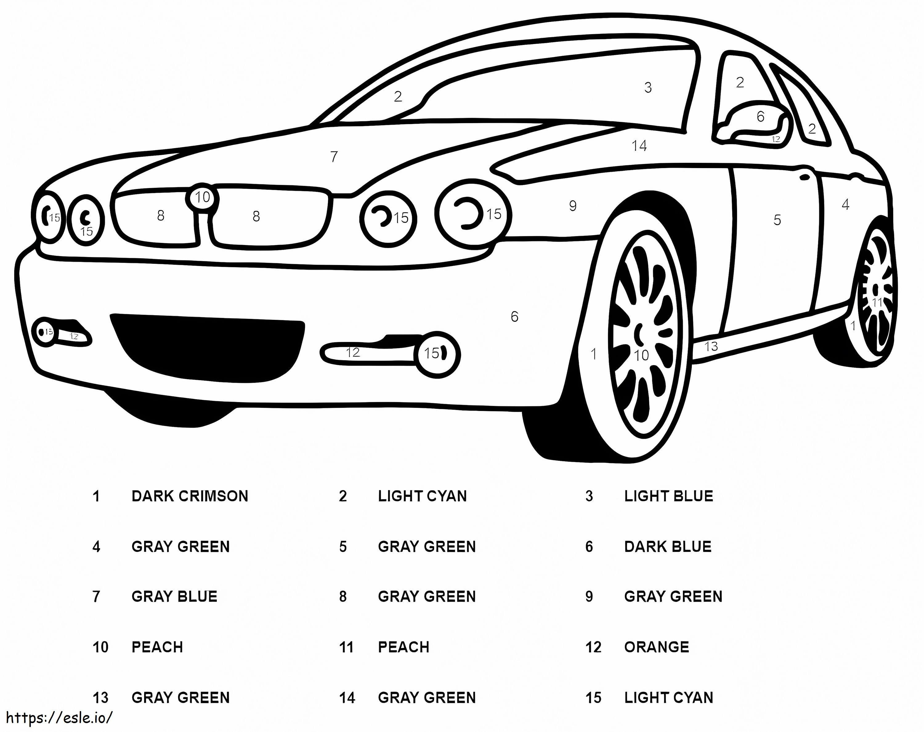 Nice Car Color By Number coloring page