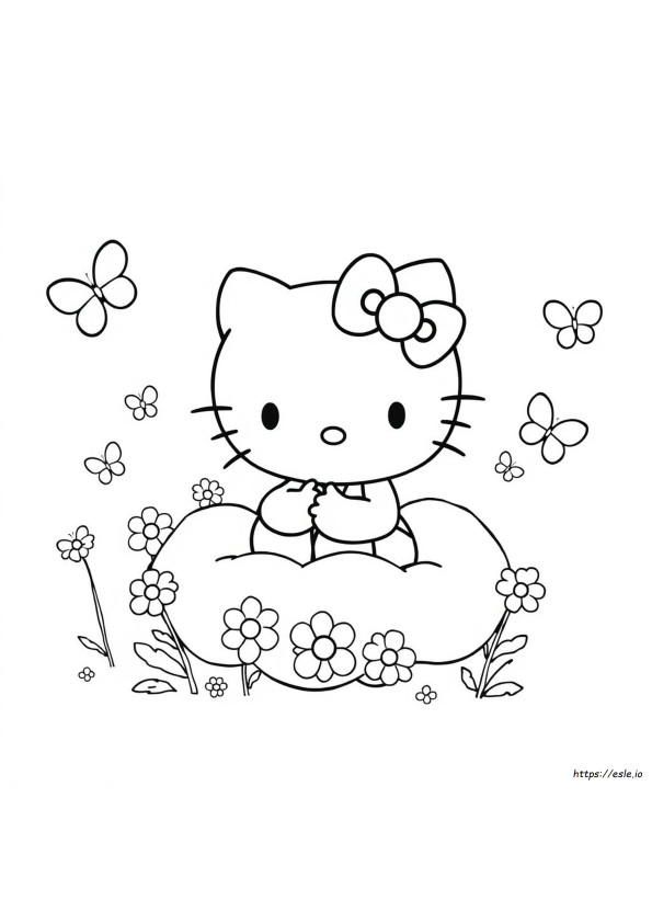 Pretty Hello Kitty Coloring Pages