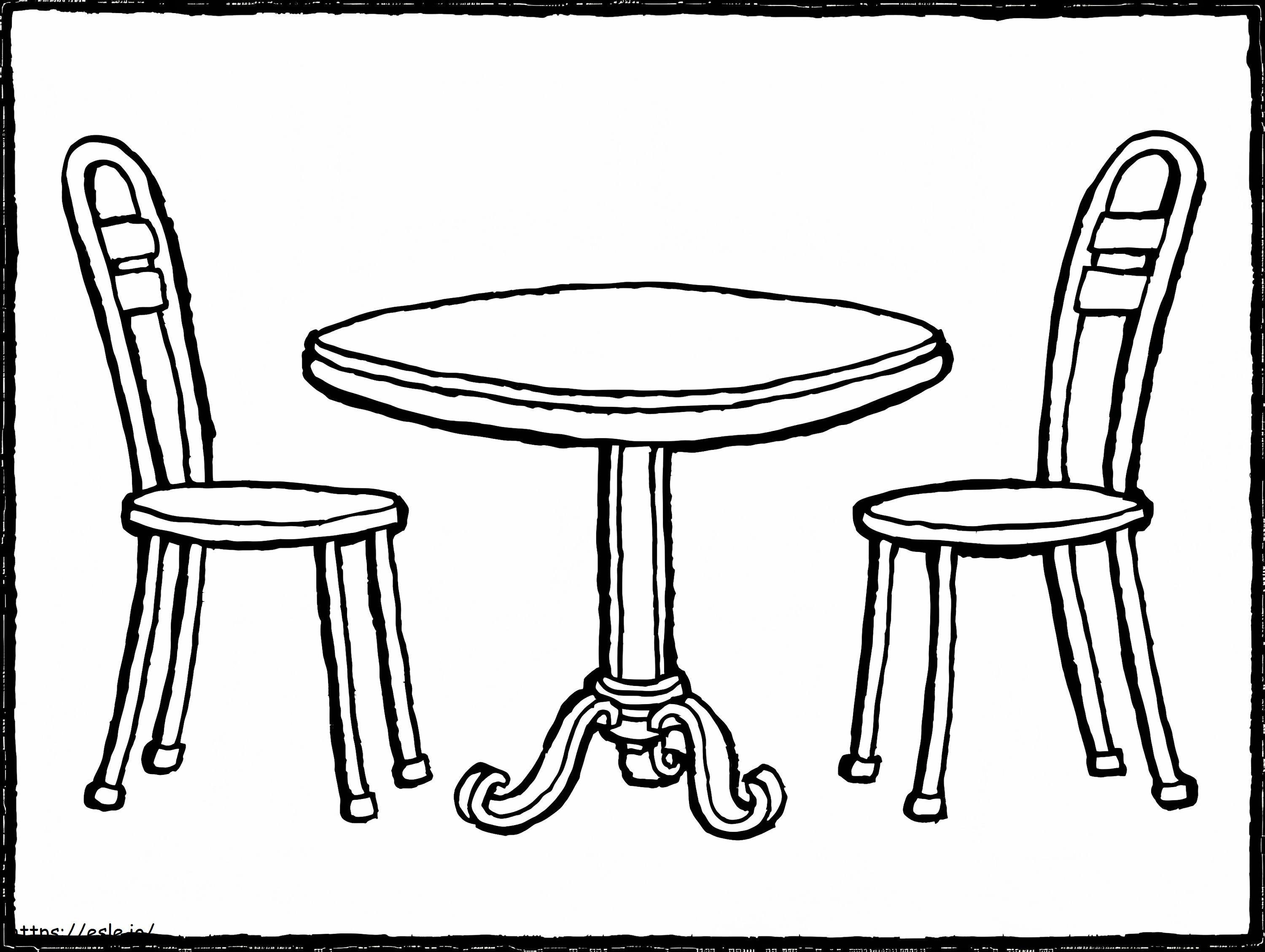 Stół i krzesła kolorowanka