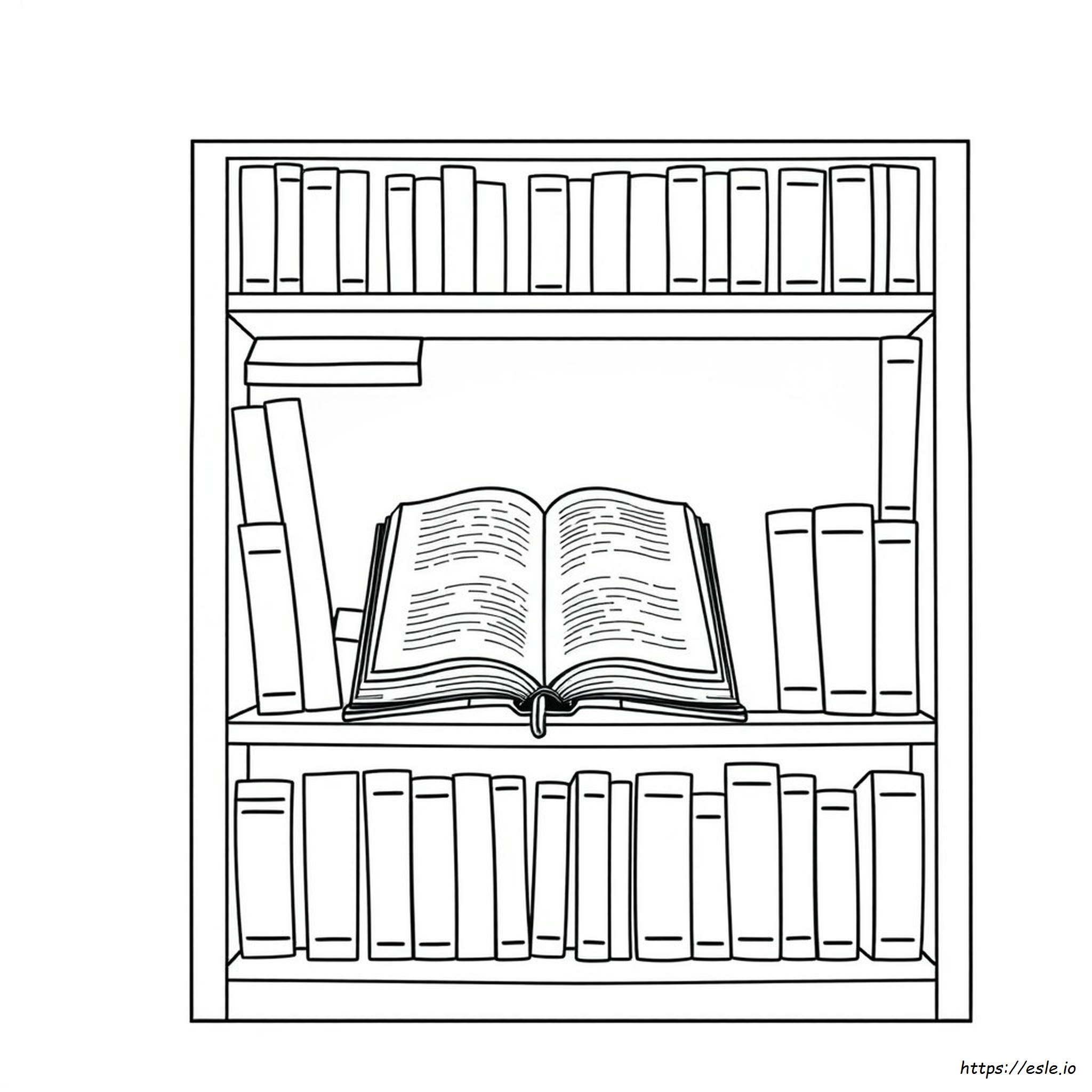 Bible Bookcase Coloring Page