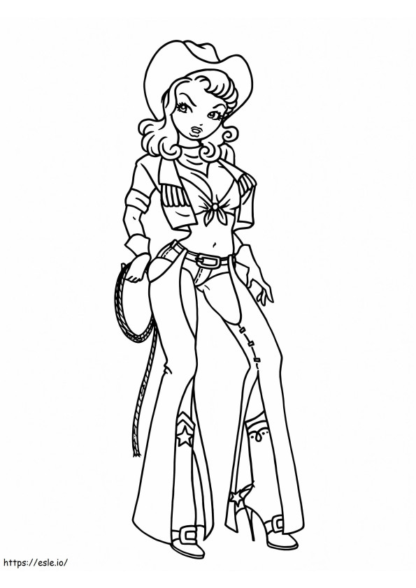 Sexy Cowgirl coloring page