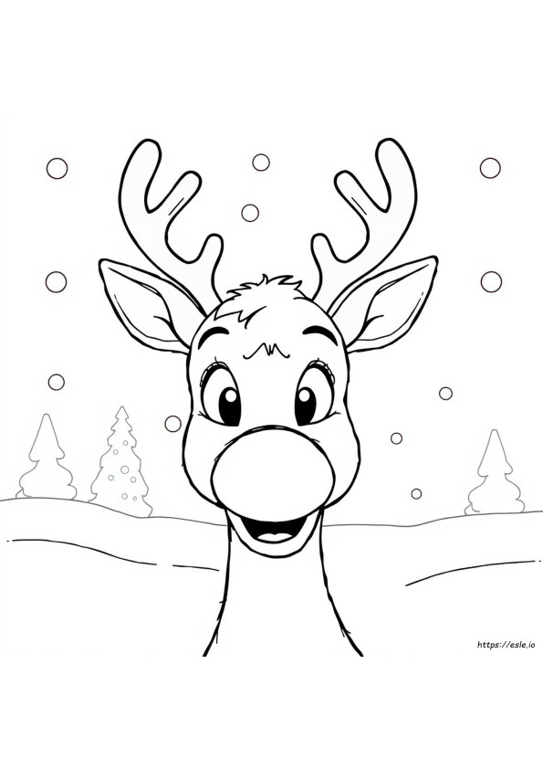 Face Rudolph Coloring Page