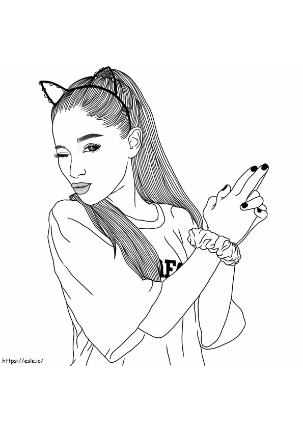 Lovely Ariana Grande coloring page