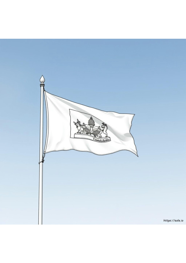 Cambodia Flag For Coloring