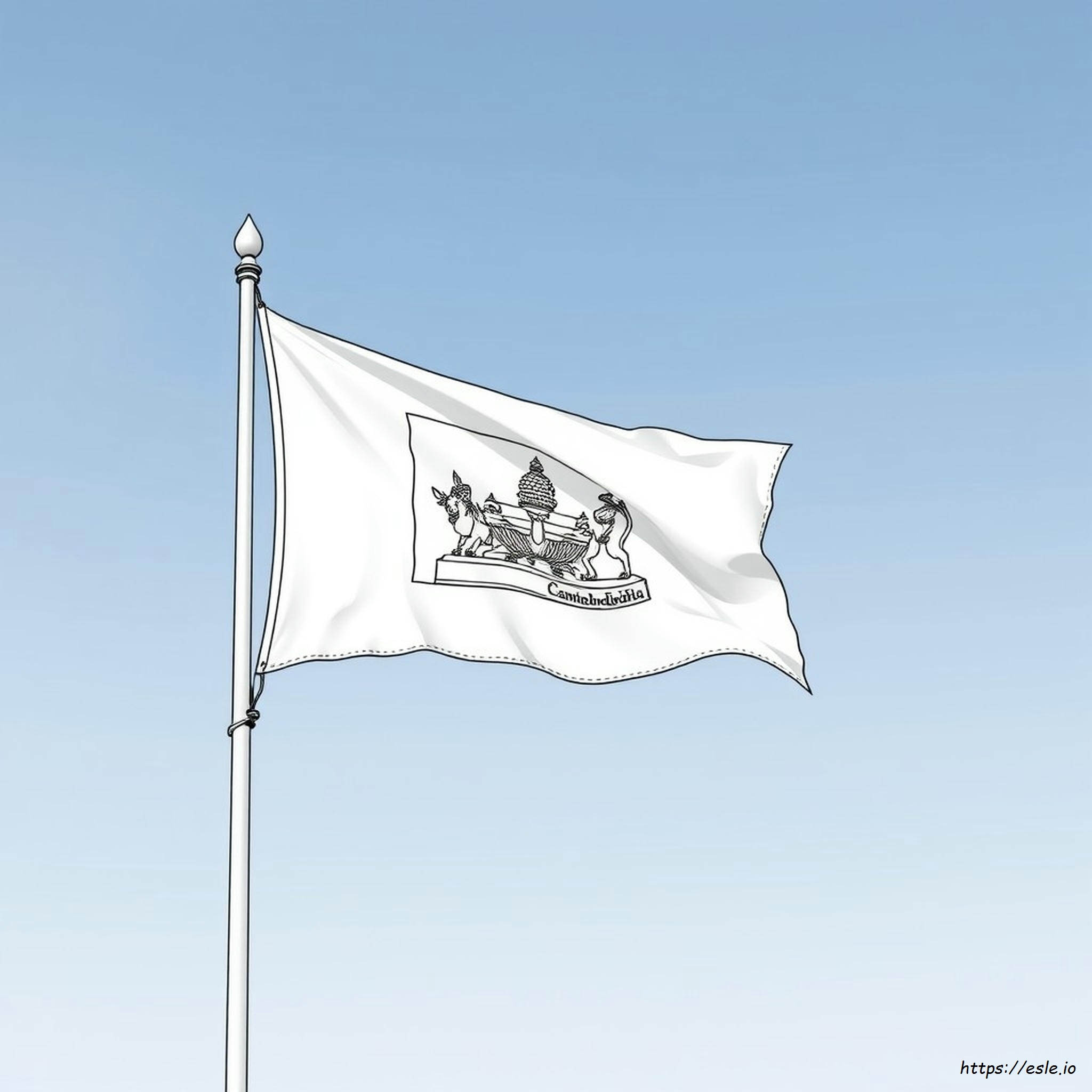 Bandera De Camboya Para Colorear