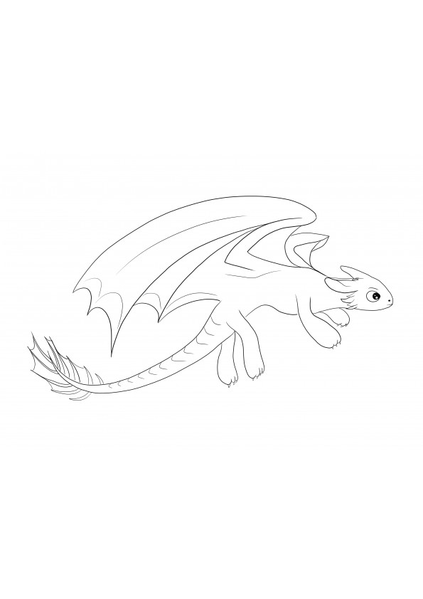Print our Night Fury Dragon coloring sheet for free and try your artistic skills