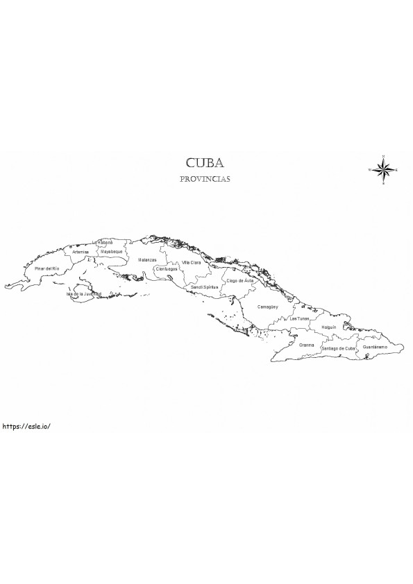 Harta cubaneze de colorat
