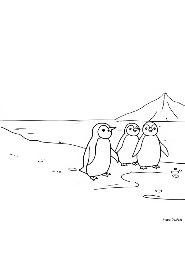 Baby Penguin Coloring Page
