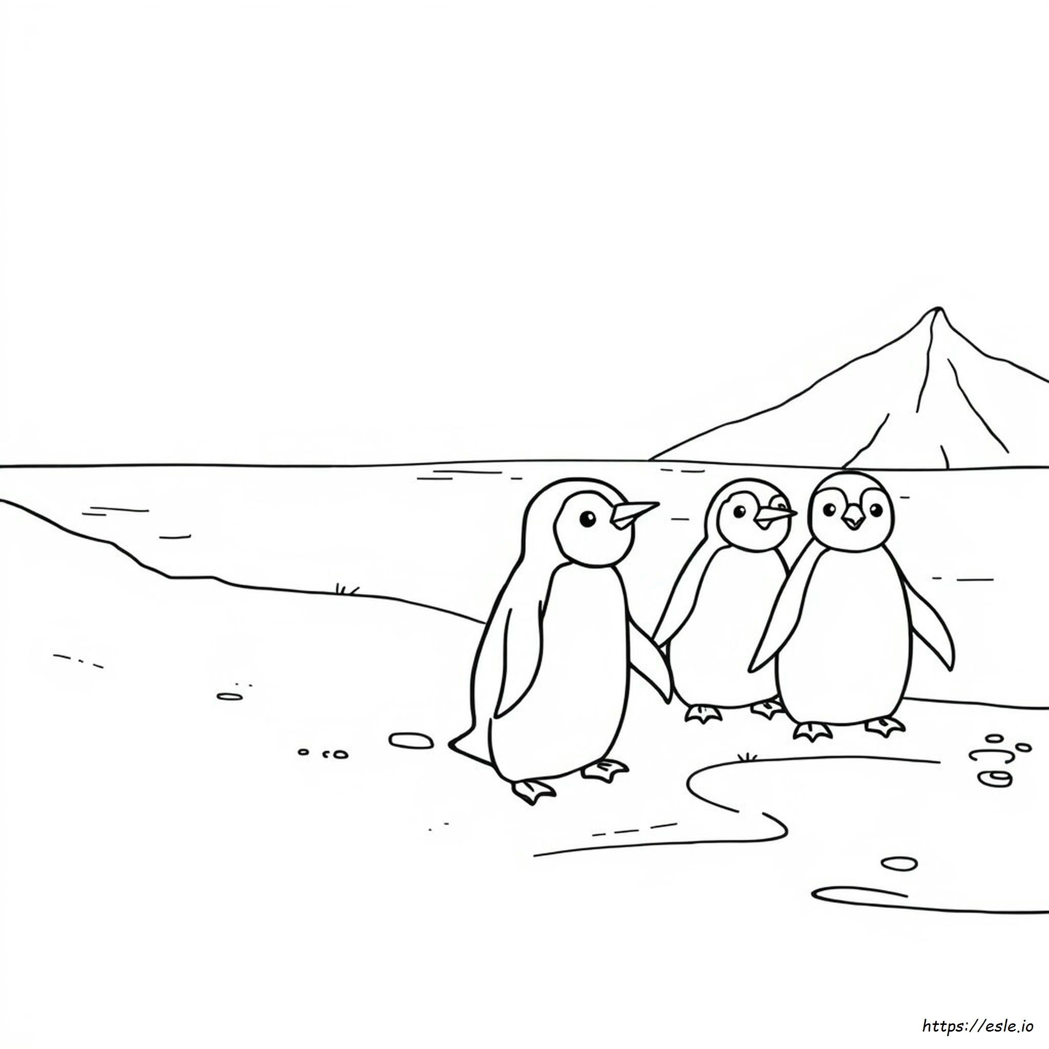 Baby Penguin Coloring Page