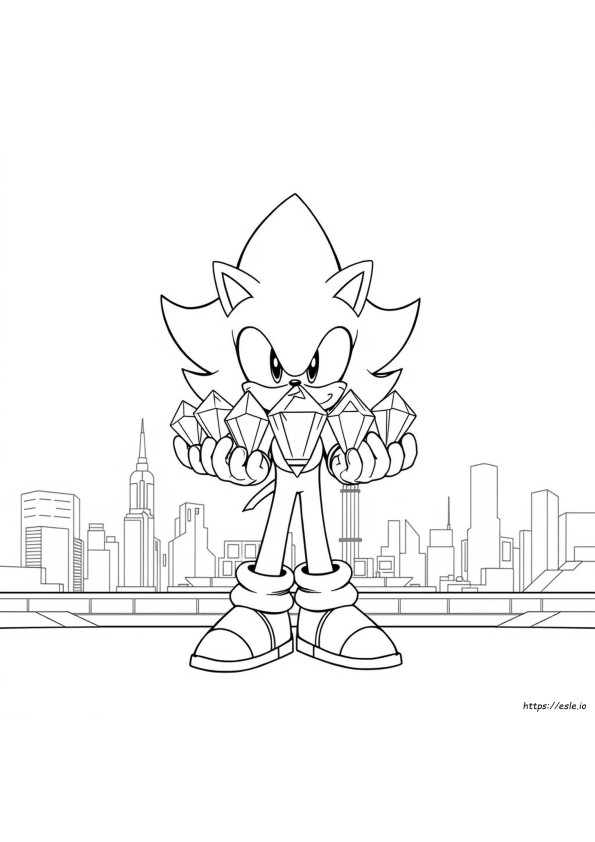 Sonic Chaos Emeralds Coloring Pages