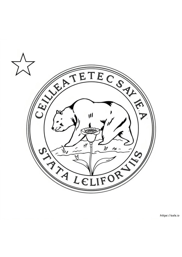 Californische Staatszegel Kleurplaat