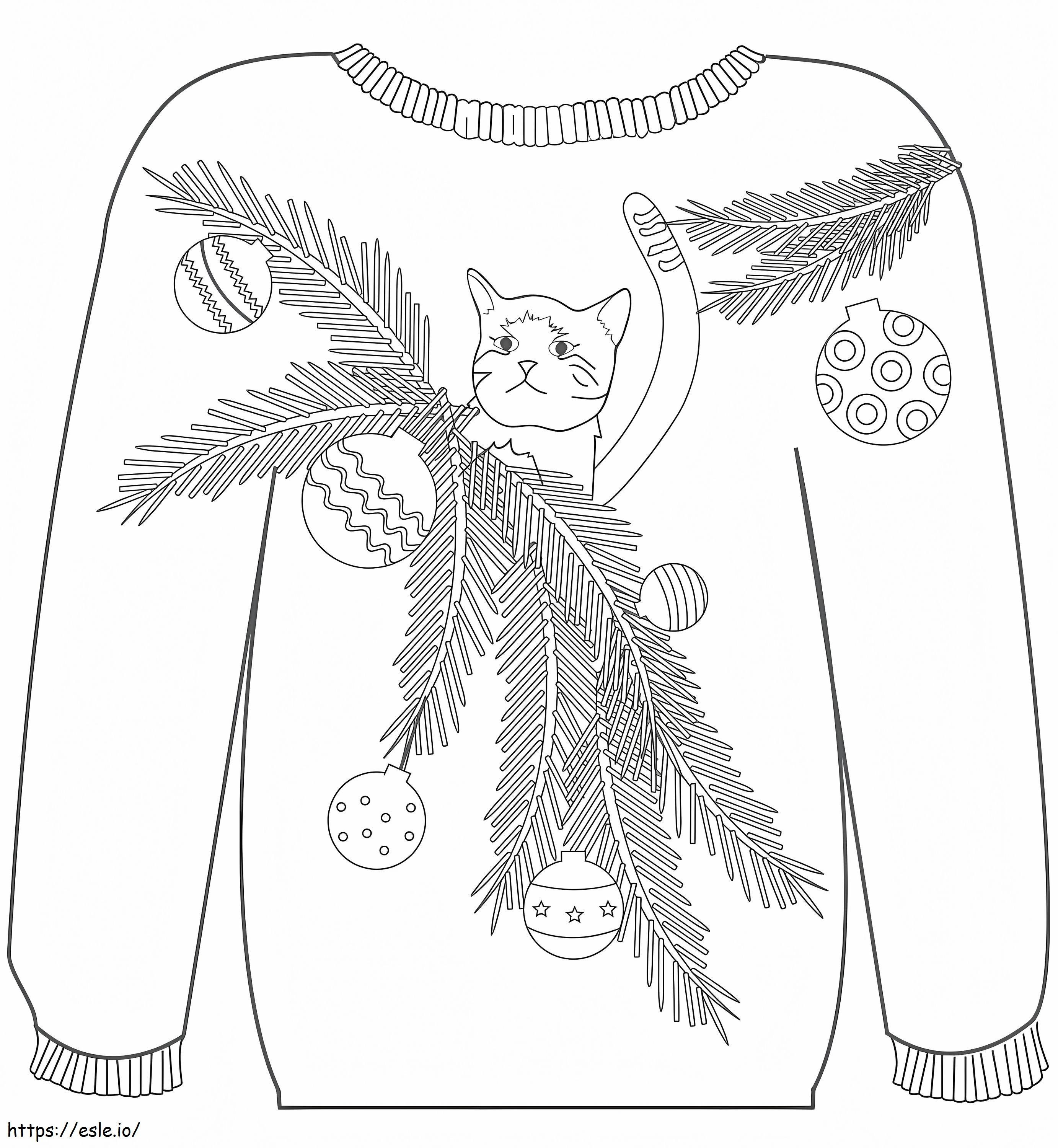 Świąteczny sweter 2 kolorowanka