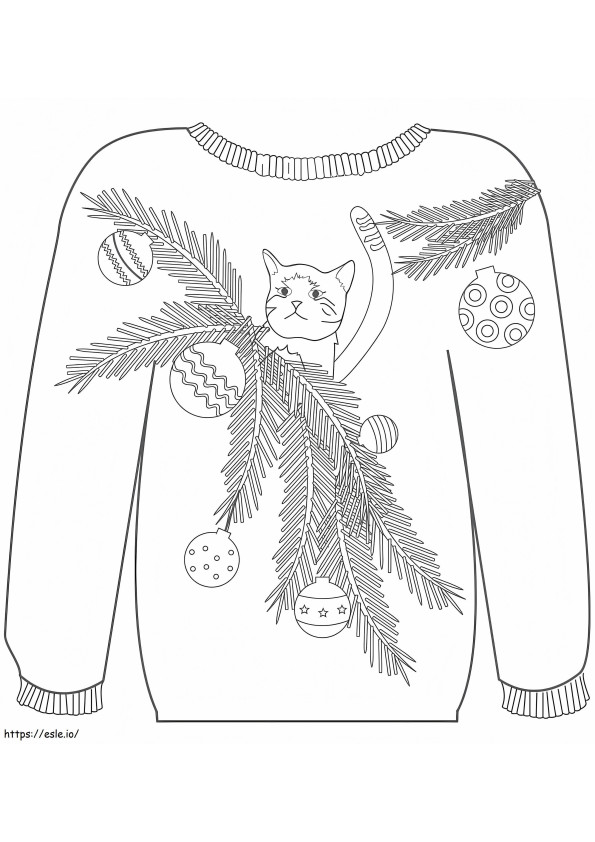 Sweater Natal 2 Gambar Mewarnai