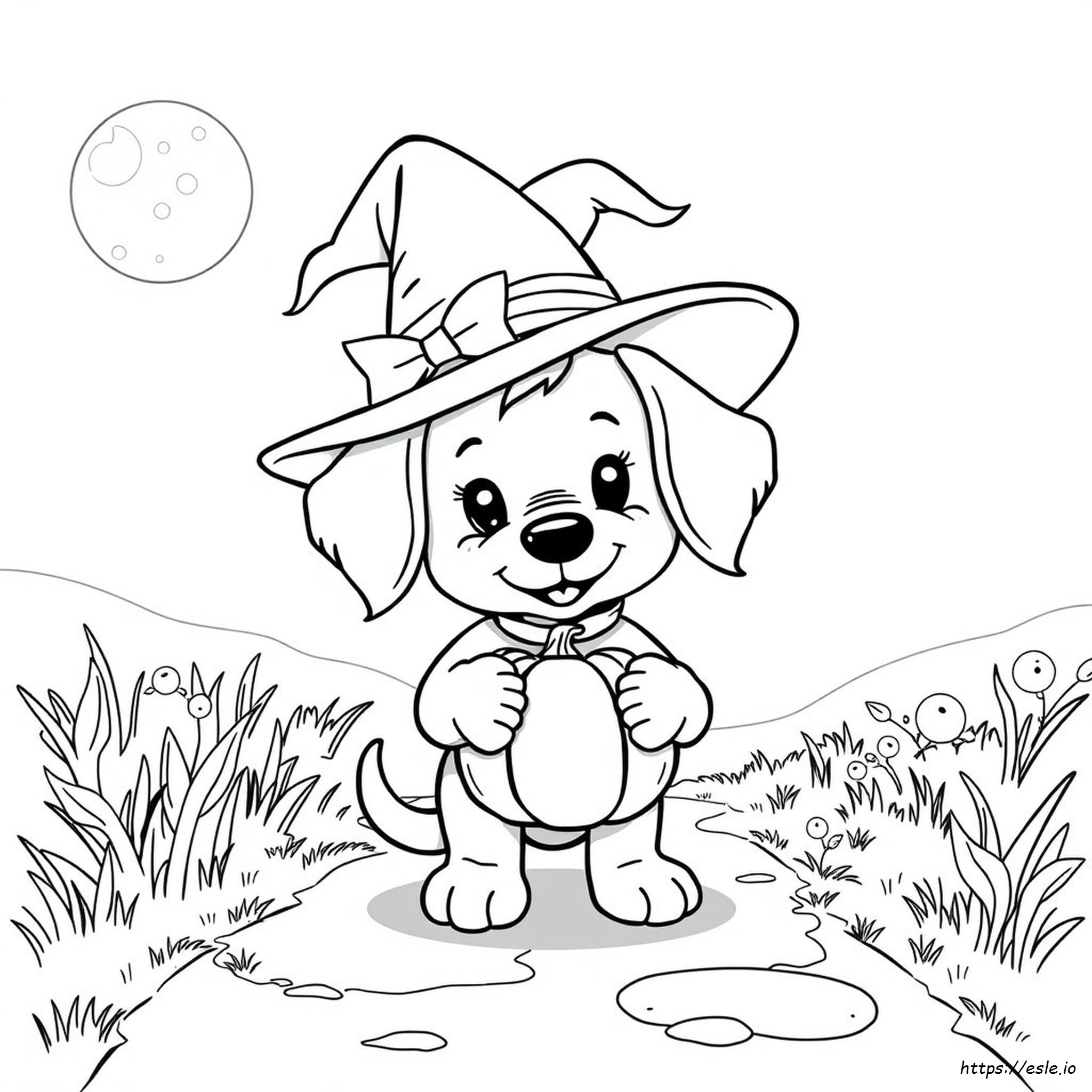 Perro Cachorro De Halloween Para Colorear