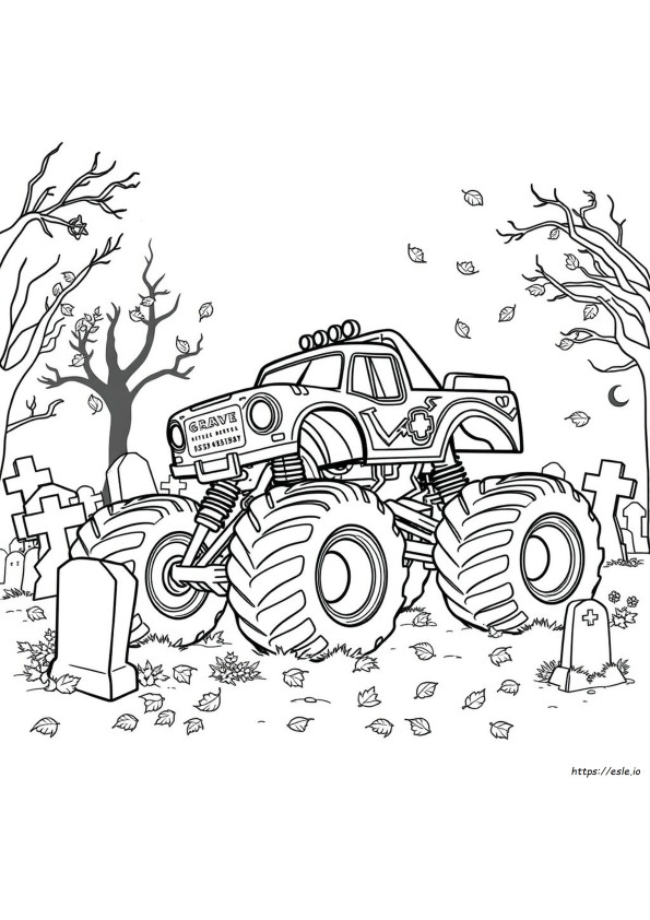Grave Digger Monster Truck Colouring Pages