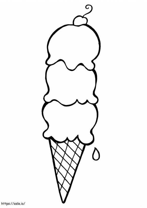 Coloriage Délicieux cornet de crème glacée à imprimer dessin
