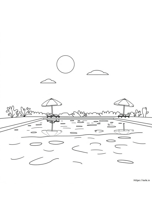 Swimming Pool Coloring Page