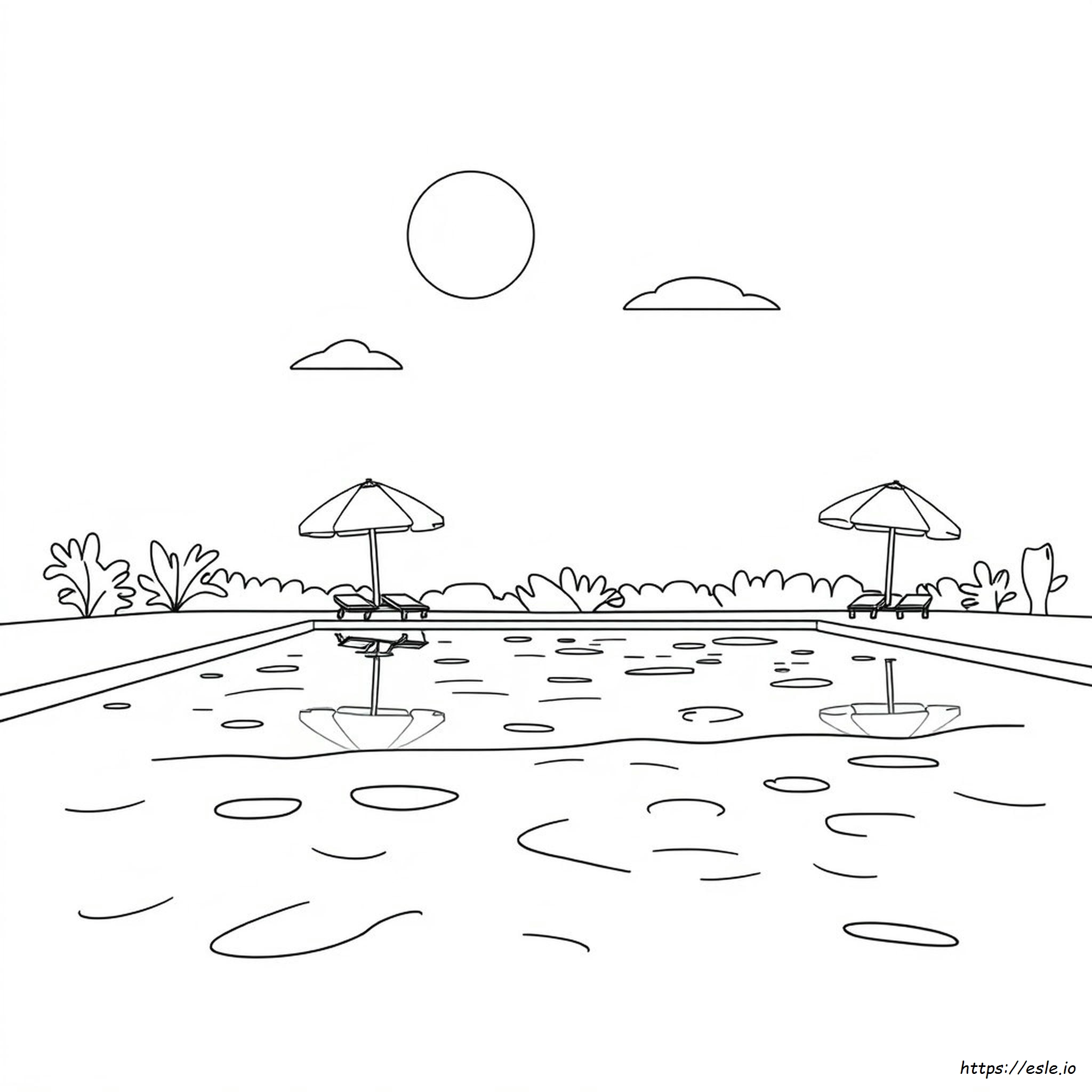 Swimming Pool Coloring Page