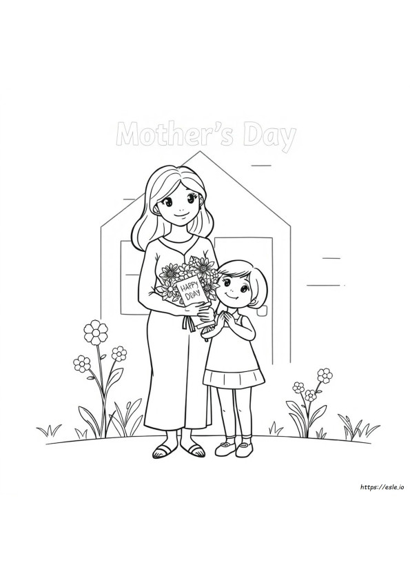 Mothers Day Coloring Page Pdf Free