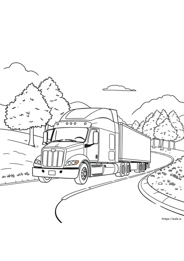 Realistic Semi Truck Coloring Pages