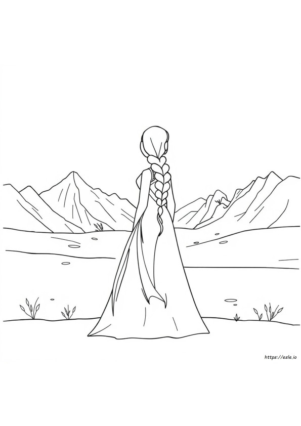 Frozen 2 Coloring Pages Elsa Hair Down