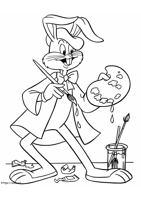 Halaman Mewarnai Bugs Bunny Gambar Mewarnai